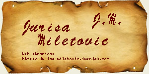 Juriša Miletović vizit kartica
